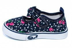 Tenisi copii  - Espadrile balerini fete 1216 blu buline cirese 20-25