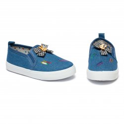 Tenisi copii - Espadrile fete din textil 1356 jeans 24-35