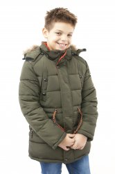 Geci jachete copii  - Geaci baieti de iarna 1227 kaki 116-146cm