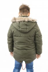 Geci jachete copii  - Geaci baieti de iarna 1227 kaki 116-146cm
