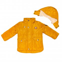 Geci jachete copii  - Geci copii cu gluga de iarna 1527 mustar 90-130cm