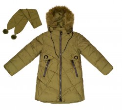 Geci jachete copii - Geci lungi fete cu gluga groase de iarna 2156 blu 128-164cm