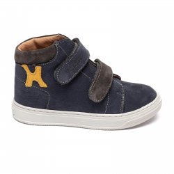 Ghete copii  - Ghete baieti cu talonet din piele hokide 417 blu galben 26-30
