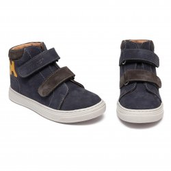 Ghete copii  - Ghete baieti cu talonet din piele hokide 417 blu galben 26-30