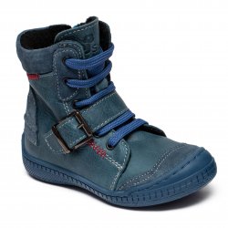 Ghete blana copii - Ghete baieti din piele cu blana pj shoes Roma albastru 24-36