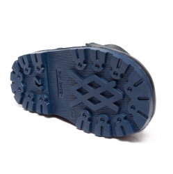 Ghete blana copii  - Ghete baieti flexibile din piele cu blana naturala 810 blu maro 18-27