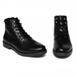 Ghete barbati - Ghete barbati cu blana din piele 3204 negru 40-46