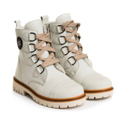 Ghete blana copii - Ghete blana copii din piele Pj Shoes King alb 27-36