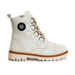 Ghete blana copii - Ghete blana copii din piele Pj Shoes King alb 27-36