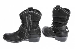 Ghete copii  - Ghete fete din piele 1873 negru 30-37