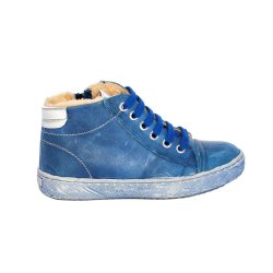 Ghete blana copii  - Ghete copii blana pj shoes Lalo albastru