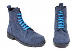 Ghete blana copii - Ghete copii cu blana pj shoes King albastru nabuc 27-37