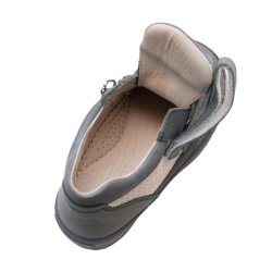 Ghete copii - Ghete copii cu talonet din piele 168 celeste alb 18-30