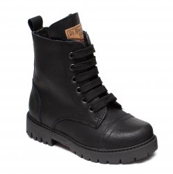 Ghete blana copii  - Ghete copii din piele cu blana pj shoes King negru box 27-36