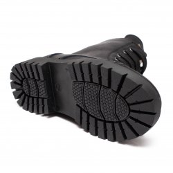 Ghete blana copii  - Ghete copii din piele cu blana pj shoes King negru box 27-36