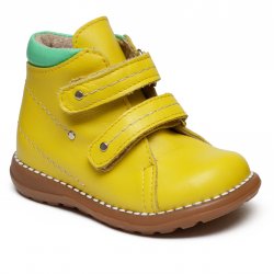 Ghete copii  - Ghete copii din piele cu talonet 297 galben vernil 18-25