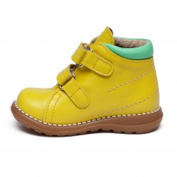 Ghete copii  - Ghete copii din piele cu talonet 297 galben vernil 18-25