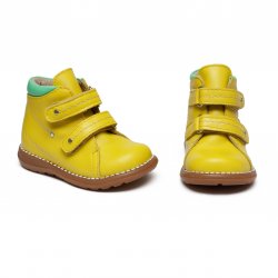 Ghete copii  - Ghete copii din piele cu talonet 297 galben vernil 18-25