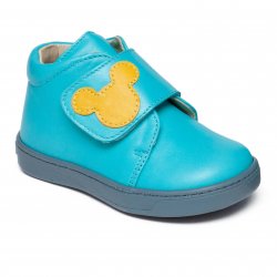 Ghete copii  - Ghete copii din piele cu talonet AV704 turcoaz urs 17-30