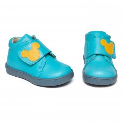 Ghete copii  - Ghete copii din piele cu talonet AV704 turcoaz urs 17-30