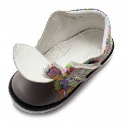 Ghete copii  - Ghete copii din piele cu talonet AV765 gri desene 18-30