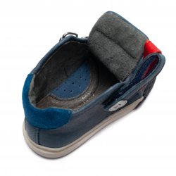 Ghete copii  - Ghete copii din piele cu talonet pj shoes Seby blu R 18-27