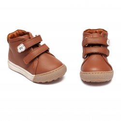 Ghete copii  - Ghete copii din piele cu talonet pj shoes Seby maro new 18-27