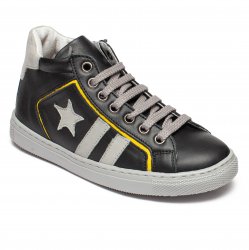 Ghete copii  - Ghete copii din piele hokide 480 negru gri 26-37