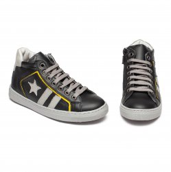 Ghete copii  - Ghete copii din piele hokide 480 negru gri 26-37