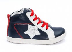 Ghete copii  - Ghete copii din piele naturala hokide 343 blu alb 26-35