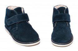 Ghete copii  - Ghete copii piele intoarsa hokide 704 kaki blu 18-25