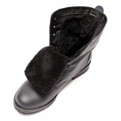 Ghete blana copii - Ghete cu blana copii din piele 8790 negru TG 35-41