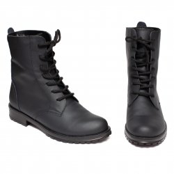 Ghete blana copii - Ghete cu blana copii din piele 8790 negru TG 35-41