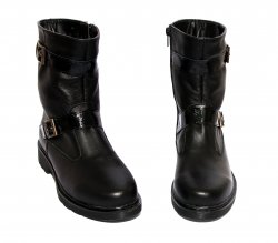 Ghete dama blana - Ghete dama blana 563 negru lac 35-40