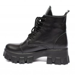 Ghete dama blana  - Ghete dama cu blana din piele 56302 negru box 34-41