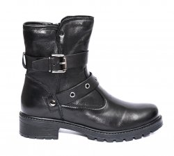 Ghete blana copii - Ghete din piele cu blana fete 6456 Naomi negru 32-39