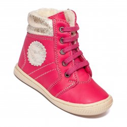 Ghete blana copii - Ghete fete blana hokide cu talonet 460 fuxia 26-30