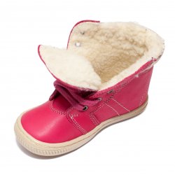 Ghete blana copii - Ghete fete blana hokide cu talonet 460 fuxia 26-30