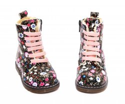 Ghete blana copii - Ghete fete cu blana pj shoes King print roz 20-26