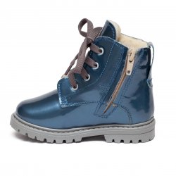 Ghete blana copii - Ghete fete cu blana si talonet AV413 blu lac 19-30