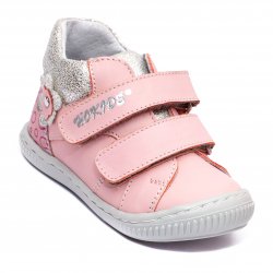 Ghete copii  - Ghete fete cu talonet hokide 442 roz buline 18-25
