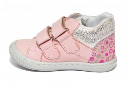 Ghete copii  - Ghete fete cu talonet hokide 442 roz buline 18-25