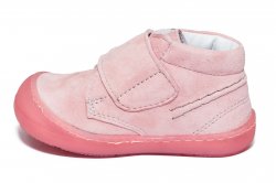 Ghete copii  - Ghete fete cu talpa flexibila pj shoes Teddy roz velur 18-25