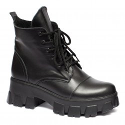 Ghete blana copii  - Ghete fete din piele cu blana 56302 negru box 34-41