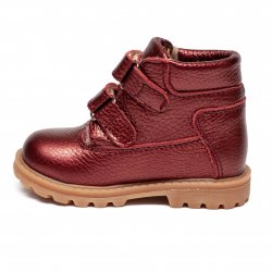 Ghete blana copii - Ghete fete din piele cu blana 733 bordo sidef 19-25