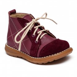 Ghete copii  - Ghete fete din piele cu talonet 1325 visiniu 18-25