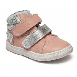 Ghete copii  - Ghete fete din piele cu talonet hokide 455 roz arg 18-25