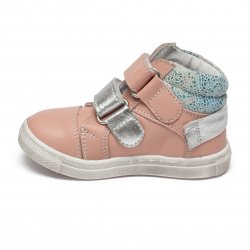 Ghete copii  - Ghete fete din piele cu talonet hokide 455 roz arg 18-25