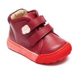 Ghete copii  - Ghete fete din piele cu talonet pj shoes Seby bordo 18-27