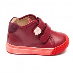 Ghete copii  - Ghete fete din piele cu talonet pj shoes Seby bordo 18-27